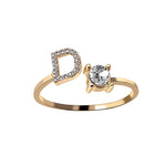 Load image into Gallery viewer, A-Z Letter Gold Color Metal Adjustable Opening Ring
