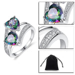 Load image into Gallery viewer, Double Heart Zircon Ring
