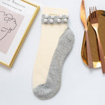 Load image into Gallery viewer, Women Pearl Fishnet Ankle High Socks, 2PCS
