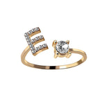 Load image into Gallery viewer, A-Z Letter Gold Color Metal Adjustable Opening Ring
