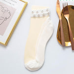 Load image into Gallery viewer, Women Pearl Fishnet Ankle High Socks, 2PCS
