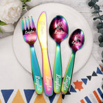 Load image into Gallery viewer, SANK® Personalized Dinosaur &amp; Unicorn Cutlery Set（Custom Initials/Name,with gift box）
