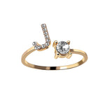 Load image into Gallery viewer, A-Z Letter Gold Color Metal Adjustable Opening Ring
