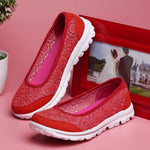 Load image into Gallery viewer, Women's Lace Screen Breathable Net Flat Shoes
