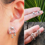 Load image into Gallery viewer, Frog Lover Jewelry,Vintage silver frog earrings
