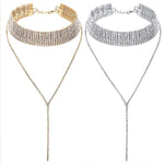 Load image into Gallery viewer, Rhinestone Tassel Choker
