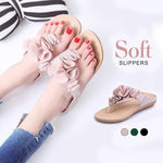 Load image into Gallery viewer, Women Beach Soft Suede Flower Flip Flops Flat Slippers
