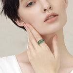 Load image into Gallery viewer, Green Butterfly Inlaid Zircon Ring
