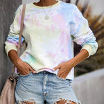 Load image into Gallery viewer, Tie-dye Crew Neck Long Sleeve T-Shirt
