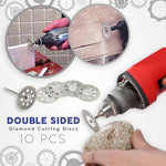 Load image into Gallery viewer, Diamond Cutting Wheel Set (10 PCs and 2 Rods)
