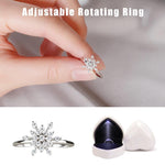 Load image into Gallery viewer, Women's Adjustable Rotating Ring Snowflake Heart-shaped Ring Box With LED
