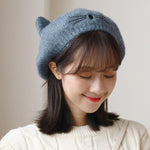 Load image into Gallery viewer, Cute Cat Ears Wool Beret
