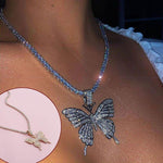 Load image into Gallery viewer, Crystal Pave Butterfly Pendant Necklace
