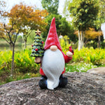 Load image into Gallery viewer, Resin Gnome Statue Holding Cardinal And Christmas Tree
