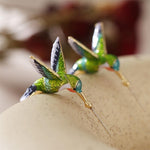 Load image into Gallery viewer, Hummingbird Shaped Drop Earrings
