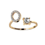 Load image into Gallery viewer, A-Z Letter Gold Color Metal Adjustable Opening Ring
