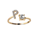 Load image into Gallery viewer, A-Z Letter Gold Color Metal Adjustable Opening Ring
