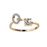 Load image into Gallery viewer, A-Z Letter Gold Color Metal Adjustable Opening Ring
