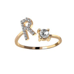 Load image into Gallery viewer, A-Z Letter Gold Color Metal Adjustable Opening Ring
