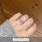 Load image into Gallery viewer, Women's Adjustable Rotating Ring Snowflake Heart-shaped Ring Box With LED
