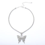 Load image into Gallery viewer, Crystal Pave Butterfly Pendant Necklace
