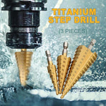 Load image into Gallery viewer, Titanium Step Drill (3 pieces)
