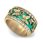 Load image into Gallery viewer, Green Butterfly Inlaid Zircon Ring
