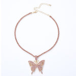 Load image into Gallery viewer, Crystal Pave Butterfly Pendant Necklace
