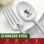Load image into Gallery viewer, SANK® Personalized Dinosaur &amp; Unicorn Cutlery Set（Custom Initials/Name,with gift box）
