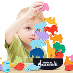 Load image into Gallery viewer, Children Montessori Wooden Animal Balance Blocks
