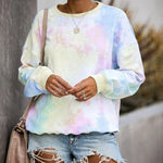 Load image into Gallery viewer, Tie-dye Crew Neck Long Sleeve T-Shirt
