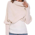 Load image into Gallery viewer, Crochet Knitted Scarf Shawl with Sleeves

