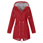 Load image into Gallery viewer, Long waterproof hooded jacket
