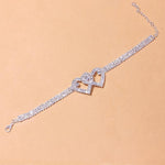Load image into Gallery viewer, Fashion Rhinestone Double Heart Anklet
