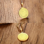 Load image into Gallery viewer, Round Pendant Golden Necklace
