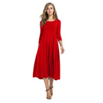 Load image into Gallery viewer, Women's New Mid-sleeve Solid Color Swing Dress

