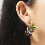 Load image into Gallery viewer, Hummingbird Shaped Drop Earrings
