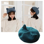 Load image into Gallery viewer, Cute Cat Ears Wool Beret
