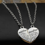 Load image into Gallery viewer, Mother and daughter heart necklace
