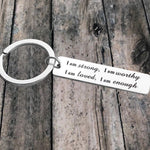 Load image into Gallery viewer, SANK®Stainless Steel  "I am strong" Keychain
