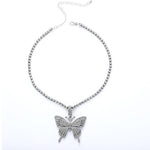 Load image into Gallery viewer, Crystal Pave Butterfly Pendant Necklace
