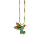 Load image into Gallery viewer, Colorful Diamond Hummingbird Necklace
