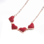 Load image into Gallery viewer, Four Leaf Clovers Heart Crystal Pendant with Necklace

