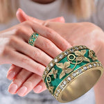 Load image into Gallery viewer, Green Butterfly Inlaid Zircon Ring
