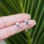Load image into Gallery viewer, Frog Lover Jewelry,Vintage silver frog earrings
