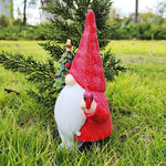 Load image into Gallery viewer, Resin Gnome Statue Holding Cardinal And Christmas Tree
