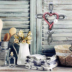 Load image into Gallery viewer, Natural horsehsoe cross with heart

