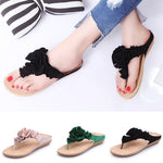 Load image into Gallery viewer, Women Beach Soft Suede Flower Flip Flops Flat Slippers
