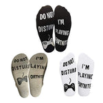Load image into Gallery viewer, Do Not Disturb I'm Playing Fortnite Funny Cotton Socks, 1 Pair
