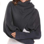 Load image into Gallery viewer, Crochet Knitted Scarf Shawl with Sleeves
